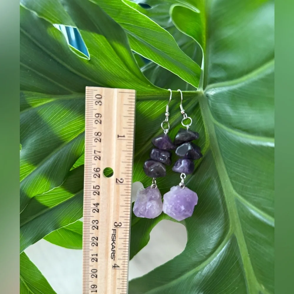 Amethyst Earrings || Handmade Crystal jewelry